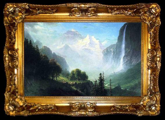 framed  Albert Bierstadt Staubbach Falls, Near Lauterbrunnen, Switzerland, ta009-2